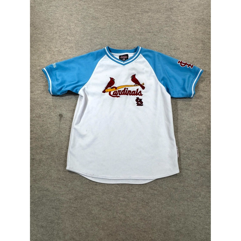 St. Louis Cardinals Jersey Mens Large White Blue Stitches Baseball MLB Wordmark